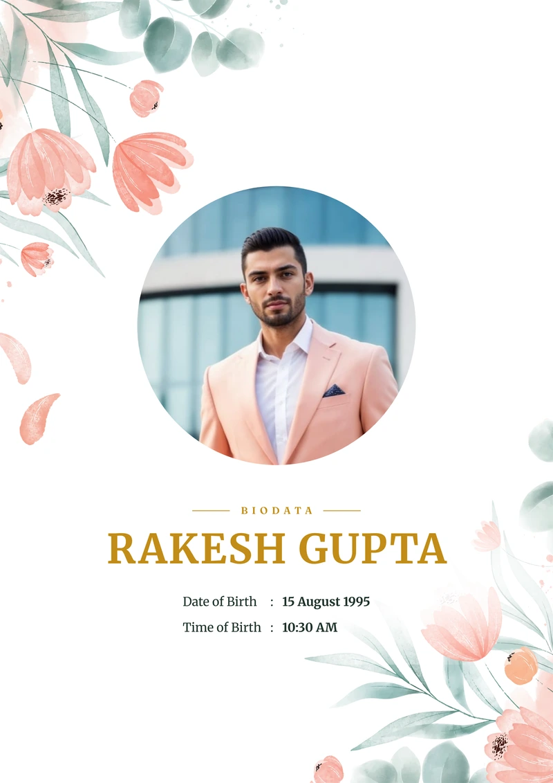 Marriage biodata template designs