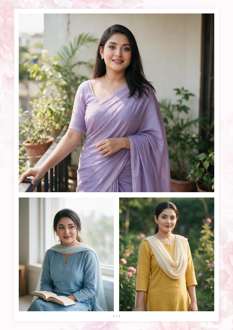 The same biodata's photographs sheet — three more pictures of the same person