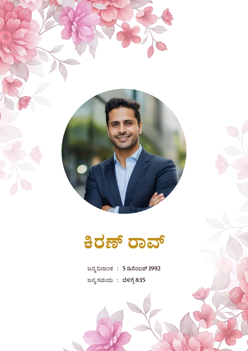 Marriage biodata sample in Kannada