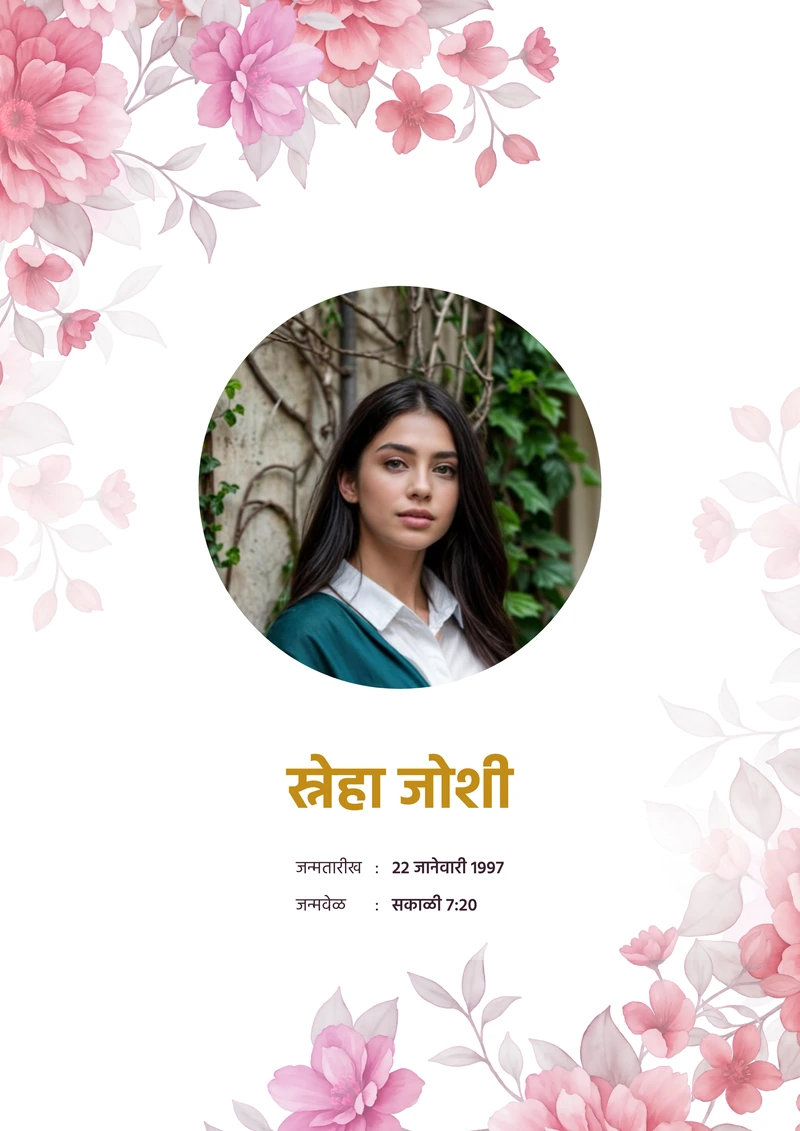 Marriage biodata sample in Marathi